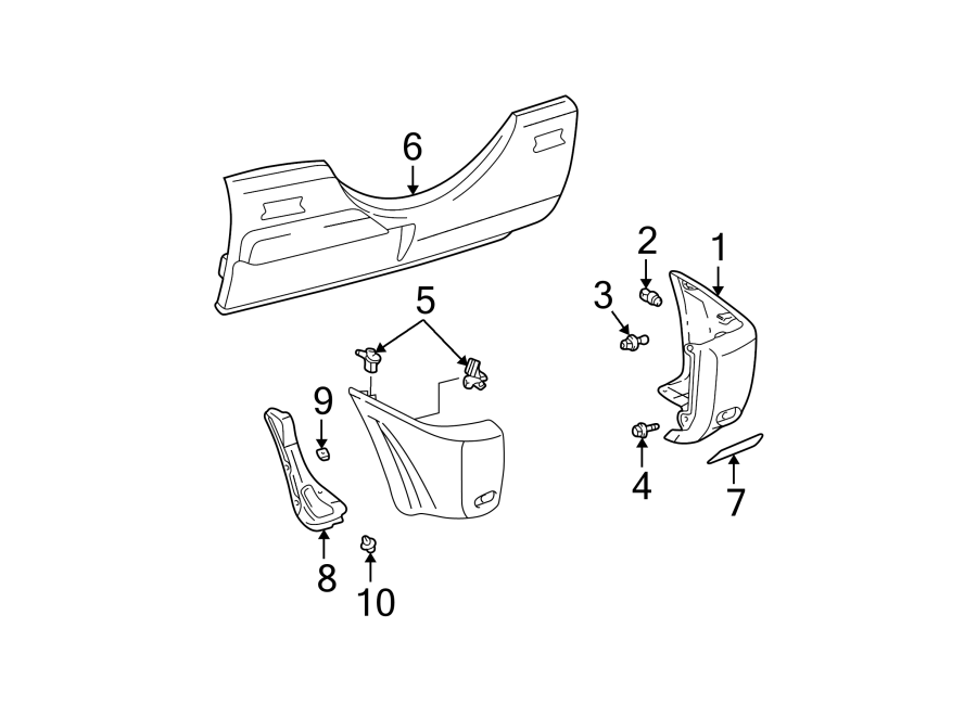 Diagram REAR BUMPER. BUMPER & COMPONENTS. for your 2014 Toyota Avalon  Hybrid Limited Sedan 