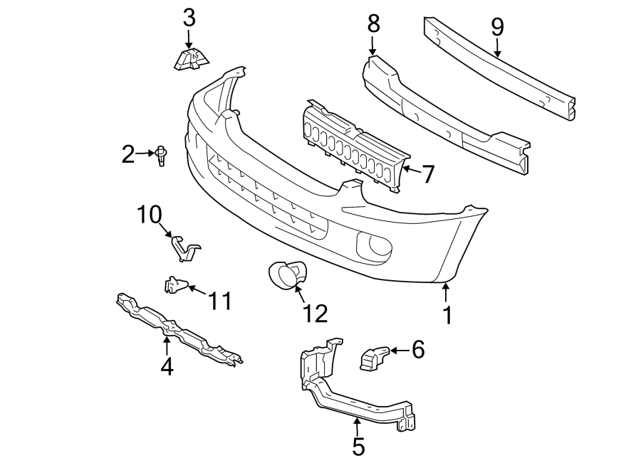 Diagram FRONT BUMPER. BUMPER & COMPONENTS. for your 2004 Toyota RAV4   