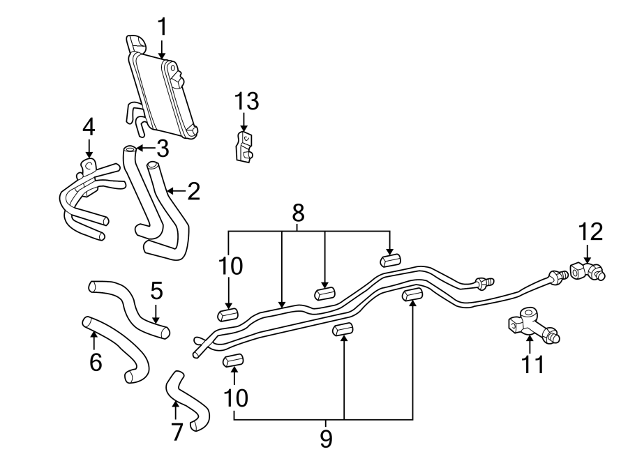 Diagram TRANS OIL COOLER. for your 1994 Toyota Corolla  Base Sedan 