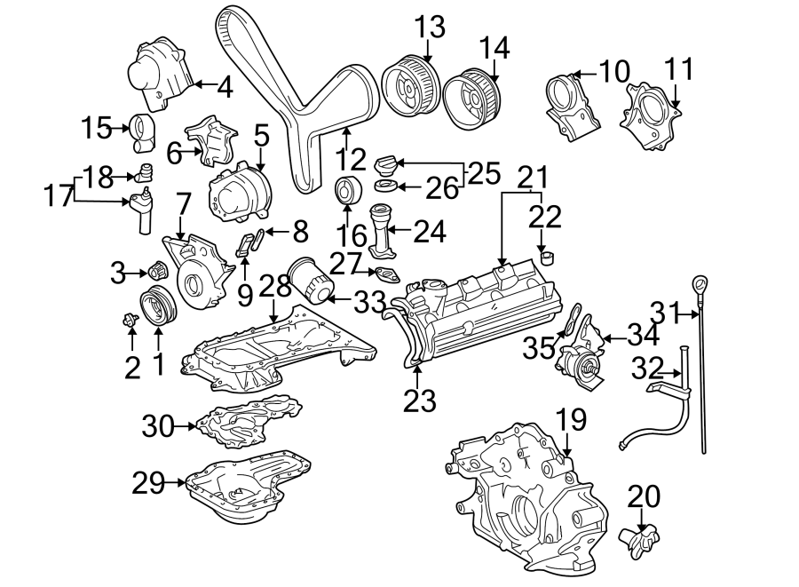 Diagram ENGINE PARTS. for your 2008 Toyota Highlander  Sport Sport Utility 