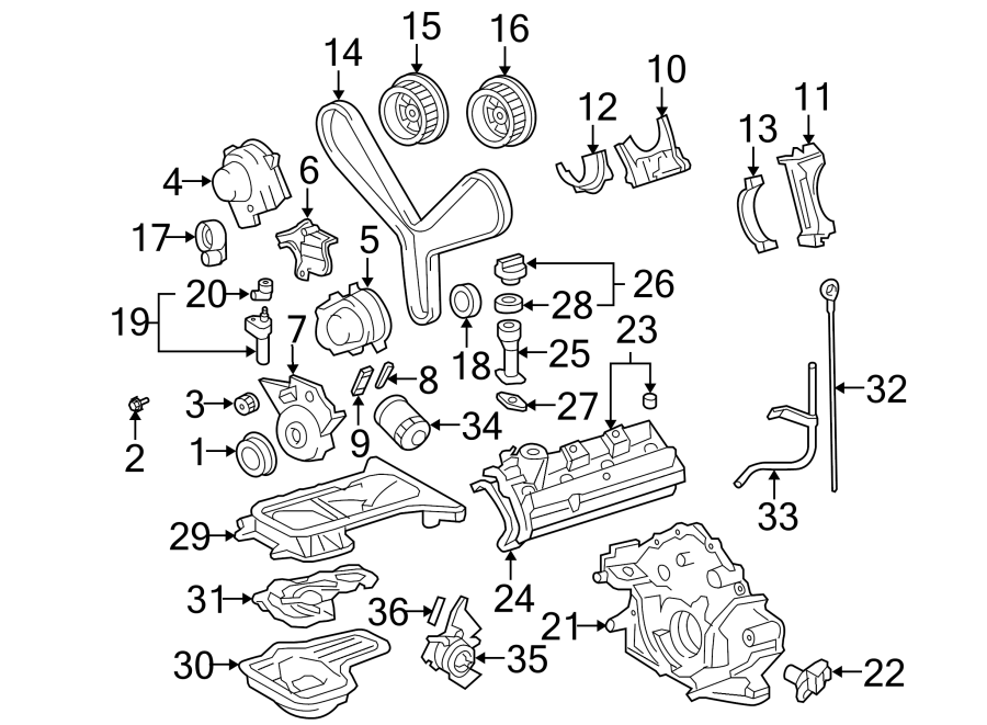 Diagram ENGINE PARTS. for your Toyota Sequoia  