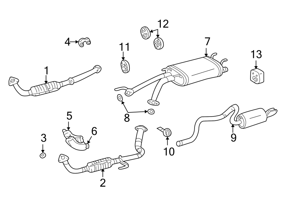 Diagram EXHAUST SYSTEM. EXHAUST COMPONENTS. for your 2021 Toyota Camry 2.5L A/T AWD XLE SEDAN 