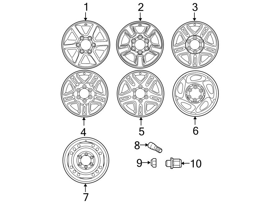 Diagram WHEELS. for your 2007 Toyota RAV4   