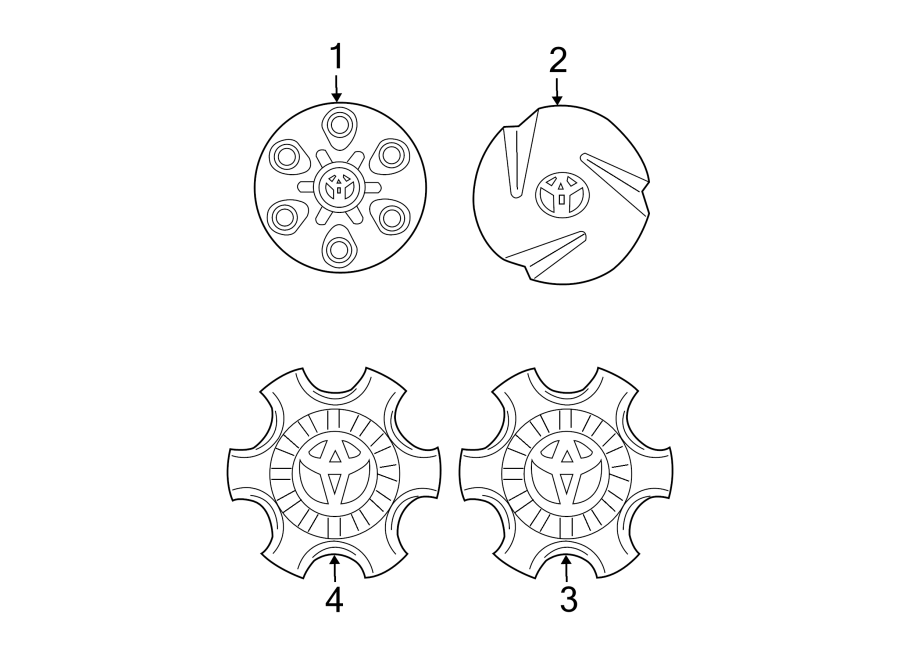 Diagram WHEELS. COVERS & TRIM. for your 2003 Toyota Avalon   