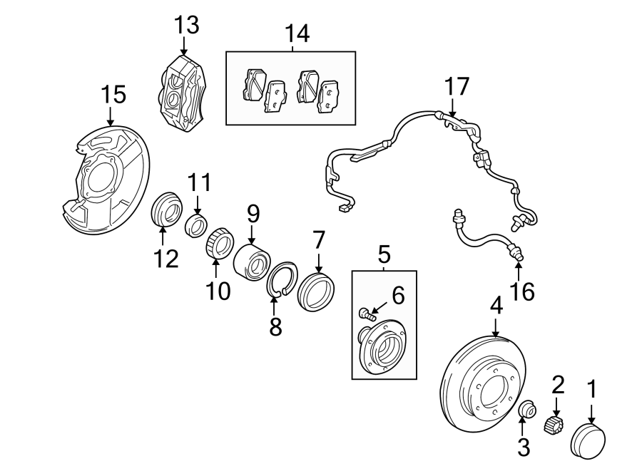 Diagram FRONT SUSPENSION. BRAKE COMPONENTS. for your 2004 Toyota Corolla   