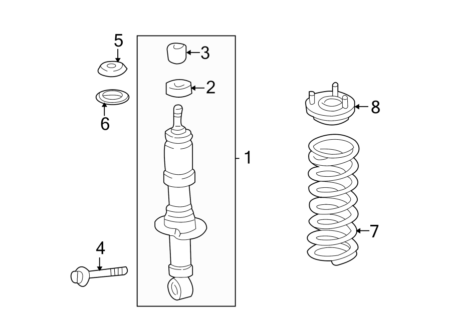 Diagram FRONT SUSPENSION. STRUTS & COMPONENTS. for your 2001 Toyota Sequoia   