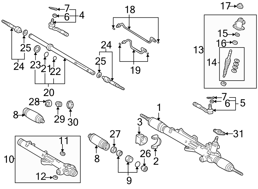 Diagram STEERING GEAR & LINKAGE. for your 2023 Toyota 4Runner  SR5 Premium Sport Utility 