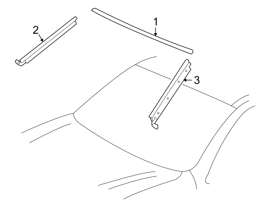 Diagram WINDSHIELD. REVEAL MOLDINGS. for your 2001 Toyota Avalon  XLS Sedan 