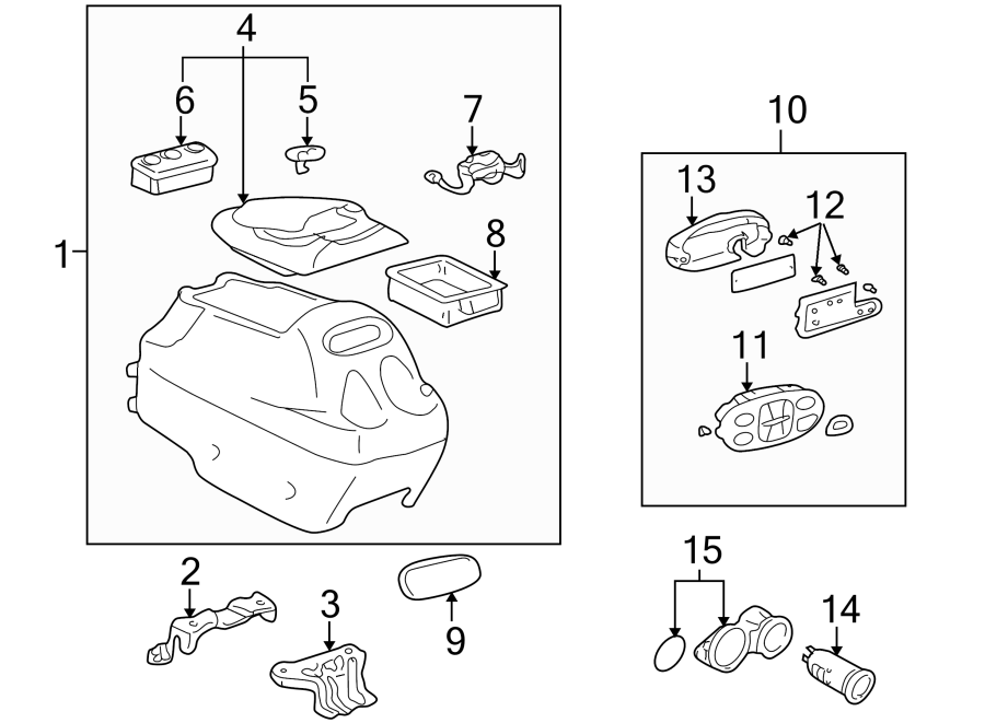 Diagram CENTER CONSOLE. for your 2012 Toyota 4Runner   