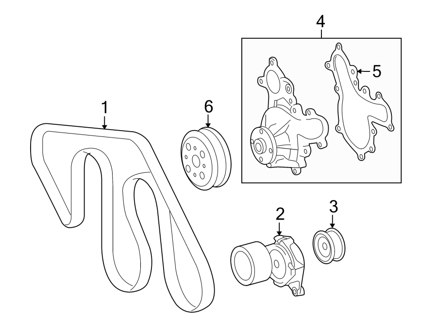 Diagram BELTS & PULLEYS. WATER PUMP. for your 1997 Toyota Tacoma 3.4L V6 A/T RWD Base Standard Cab Pickup Fleetside 