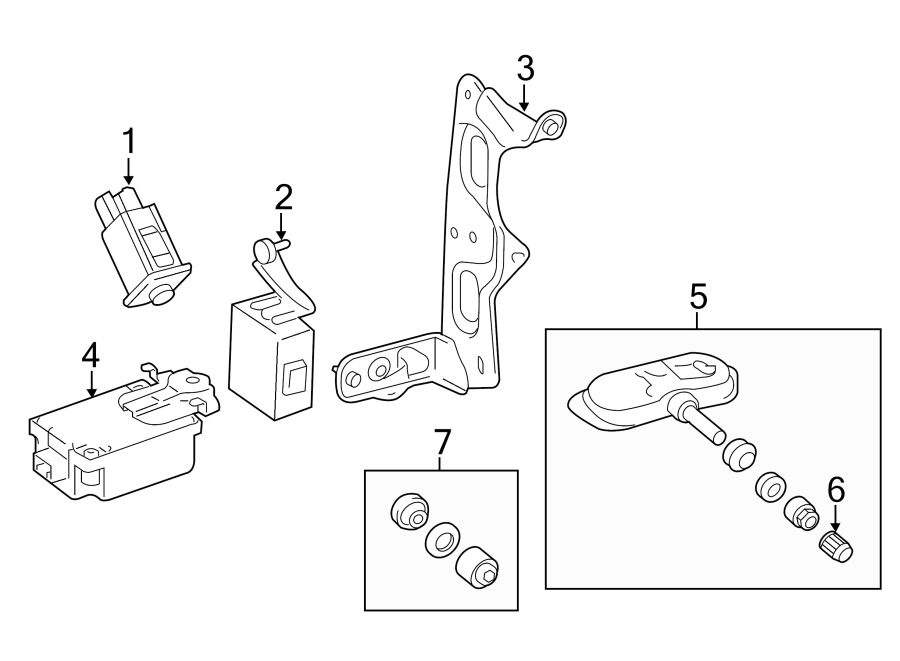 Diagram TIRE PRESSURE MONITOR COMPONENTS. for your 2006 Toyota Avalon   