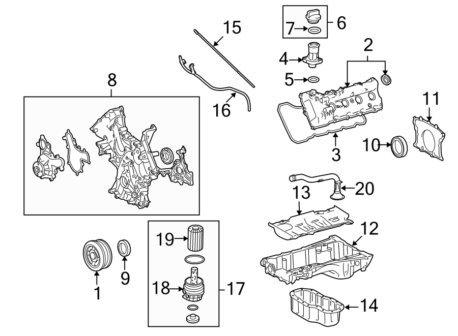 Diagram Engine / transaxle. Engine parts. for your Toyota