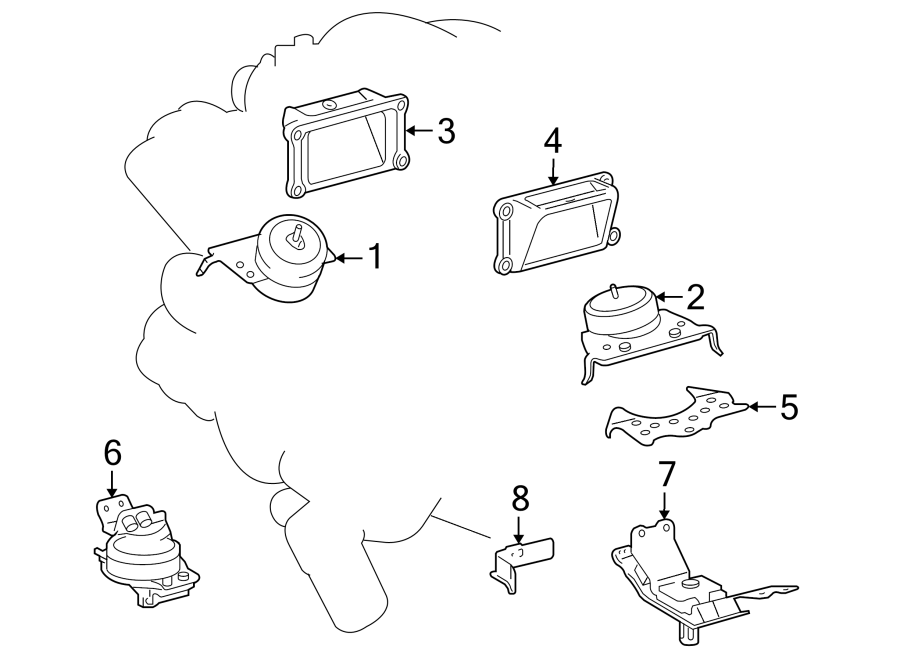 Diagram ENGINE & TRANS MOUNTING. for your 2009 Toyota Avalon  XLS Sedan 