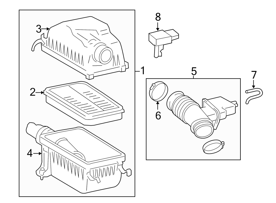 Diagram AIR INTAKE. for your 2012 Toyota Corolla   