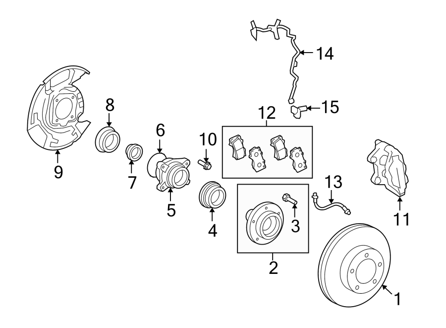 Diagram FRONT SUSPENSION. BRAKE COMPONENTS. for your 2008 Toyota RAV4   