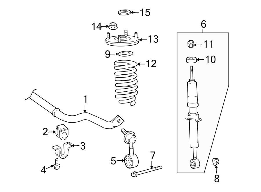 Diagram FRONT SUSPENSION. STABILIZER BAR & COMPONENTS. STRUTS & COMPONENTS. for your 2018 Toyota Tundra 4.6L V8 A/T 4WD SR Extended Cab Pickup Fleetside 