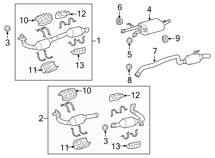 Diagram EXHAUST SYSTEM. EXHAUST COMPONENTS. for your 2011 Toyota Tacoma   