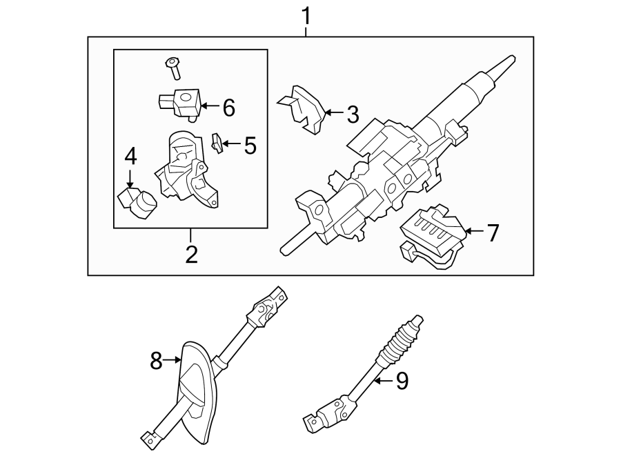 Diagram STEERING COLUMN ASSEMBLY. for your 2011 Toyota RAV4 2.5L A/T FWD Limited Sport Utility 