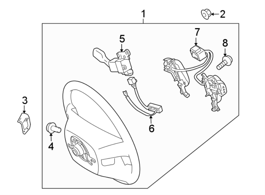 Diagram STEERING WHEEL & TRIM. for your 2018 Toyota 4Runner  TRD Off-Road Sport Utility 