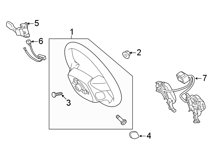 Diagram Steering wheel & trim. for your 2019 Toyota Sequoia  TRD Sport Sport Utility 