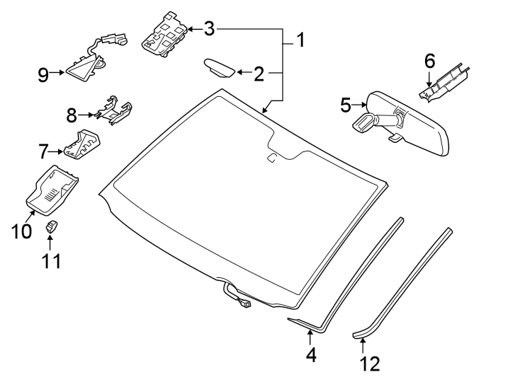 Diagram WINDSHIELD. GLASS. REVEAL MOLDINGS. for your 2002 Toyota Camry  SE SEDAN 