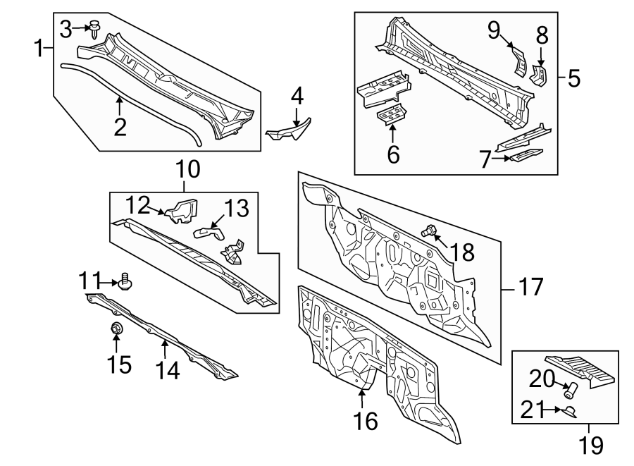 Diagram COWL. for your Toyota