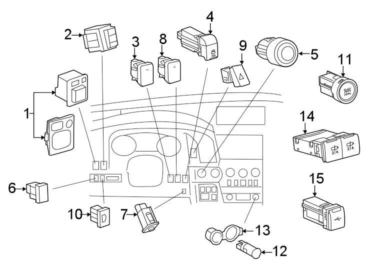 Diagram Instrument panel. Cluster & switches. for your 2018 Toyota Tundra   