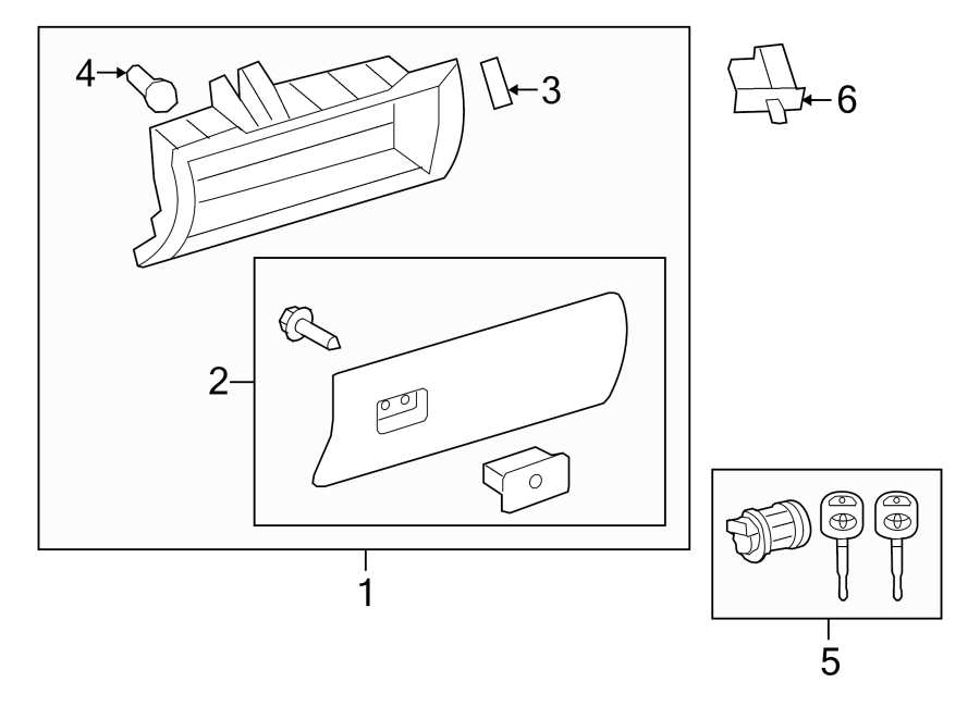 Diagram INSTRUMENT PANEL. GLOVE BOX. for your 2005 Toyota 4Runner   