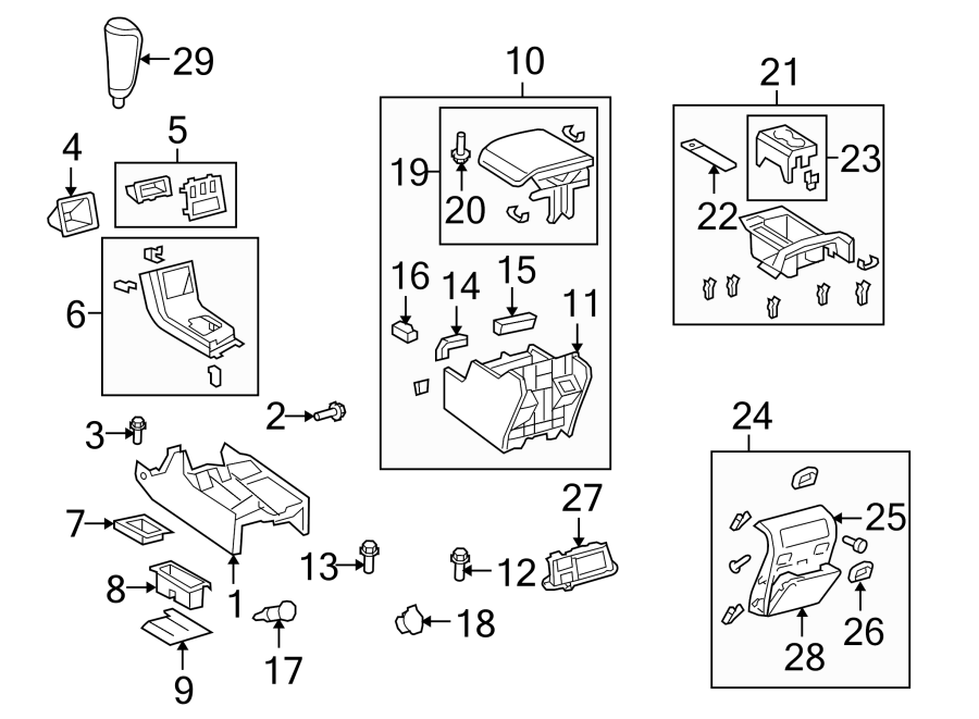 Diagram Front console. for your 2009 Toyota Yaris   