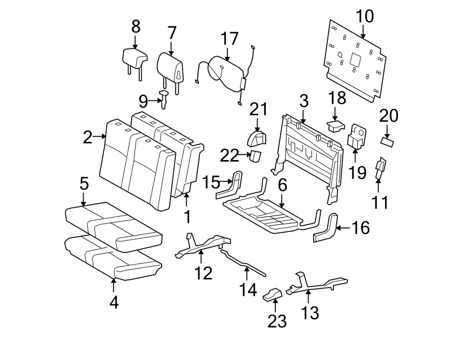 Diagram SEATS & TRACKS. THIRD ROW SEATS. for your 2009 Toyota Sequoia 5.7L i-Force V8 A/T RWD Limited Sport Utility 