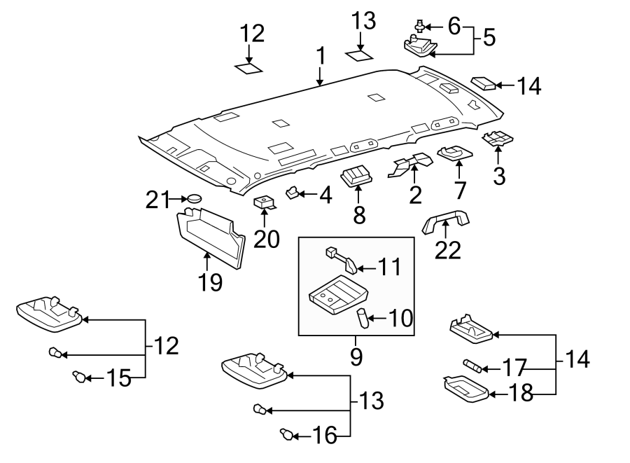 Diagram INTERIOR TRIM. for your 2023 Toyota Camry   