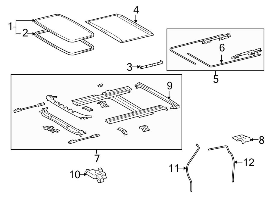 Diagram W/SUNROOF. for your 2013 Toyota Prius Plug-In   