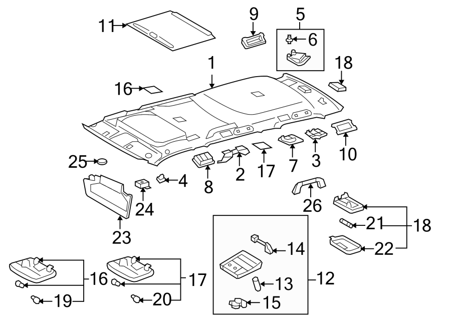 Diagram INTERIOR TRIM. for your 2010 Toyota Sequoia 5.7L i-Force V8 FLEX A/T RWD SR5 Sport Utility 