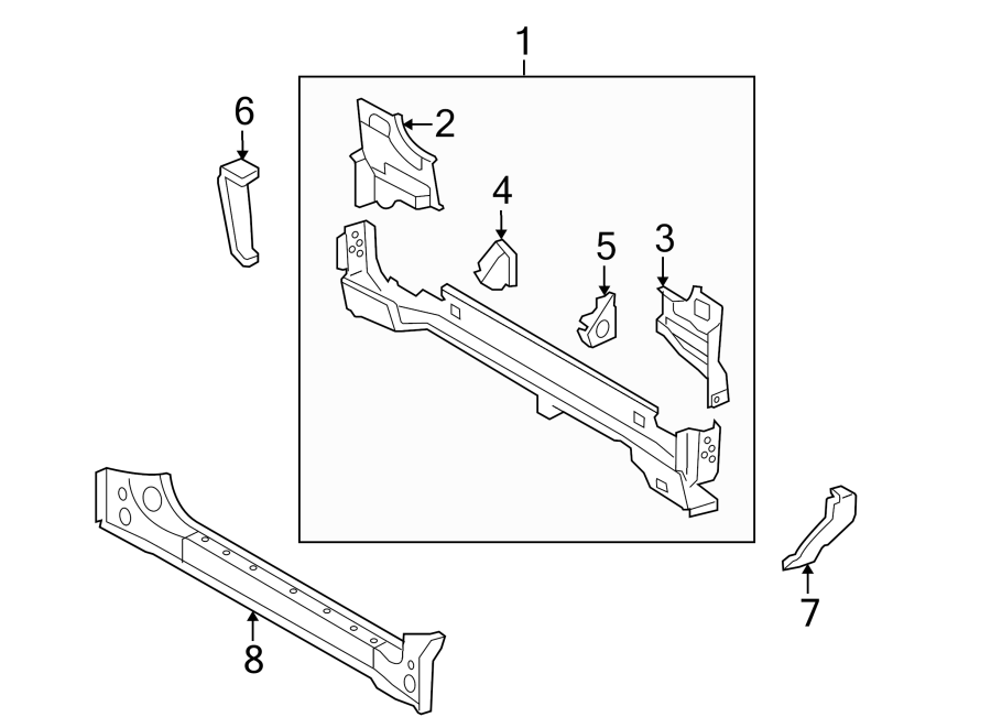 Toyota Sequoia Rear Body Reinforcement (Rear, Lower) - 583890C010 ...