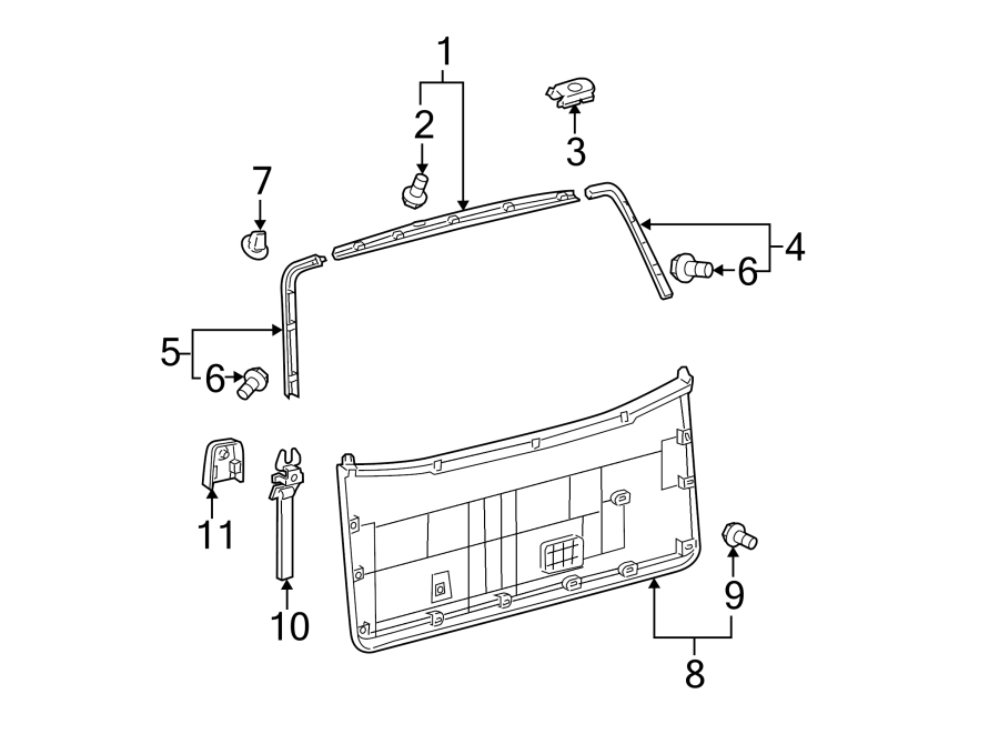 Diagram LIFT GATE. INTERIOR TRIM. for your 2020 Toyota Camry  Hybrid LE Sedan 