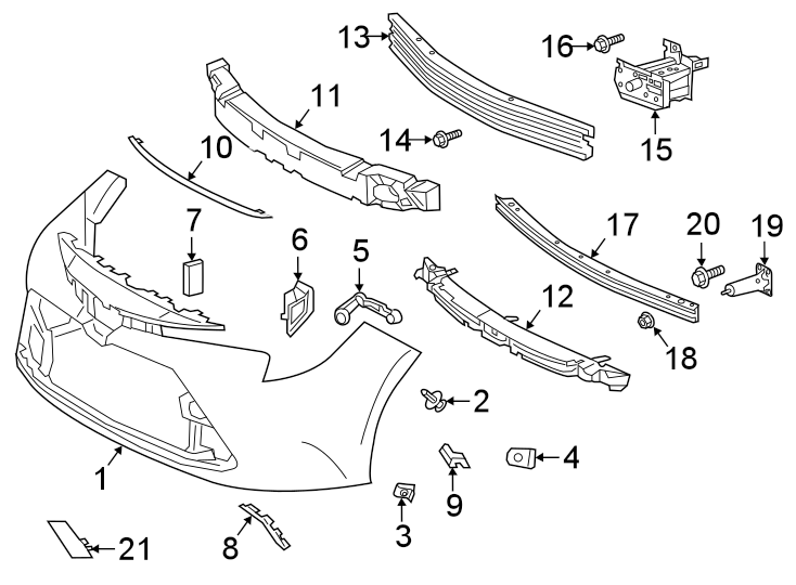 Diagram FRONT BUMPER & GRILLE. BUMPER & COMPONENTS. for your 2009 Toyota Corolla   