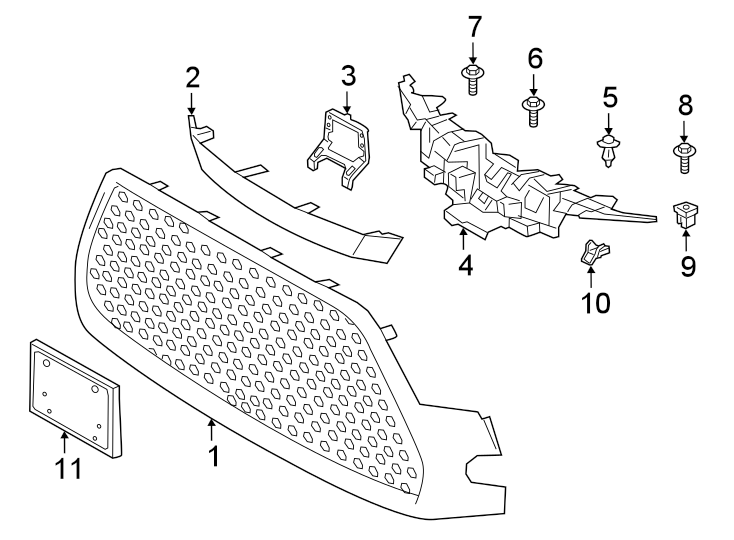 Diagram FRONT BUMPER & GRILLE. GRILLE & COMPONENTS. for your 2007 Toyota Tundra  Limited Crew Cab Pickup Fleetside 