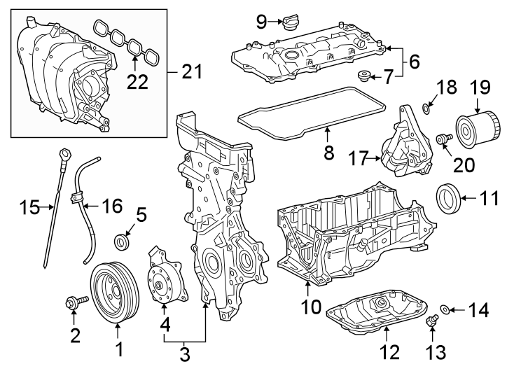 Diagram ENGINE / TRANSAXLE. ENGINE PARTS. for your 2010 Toyota Tacoma  Pre Runner Standard Cab Pickup Fleetside 