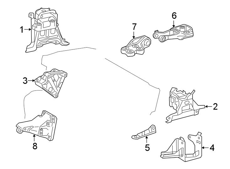 Diagram ENGINE / TRANSAXLE. ENGINE & TRANS MOUNTING. for your 2007 Toyota Land Cruiser   