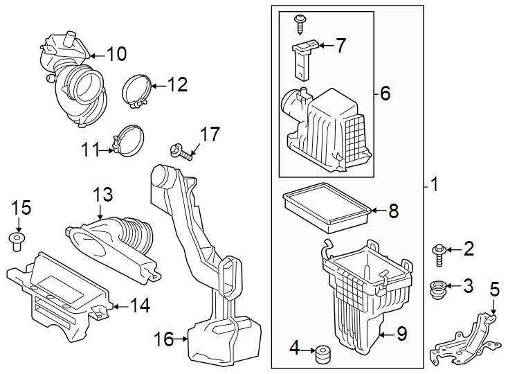 Diagram Engine / transaxle. Air intake. for your 2010 Toyota Tacoma   