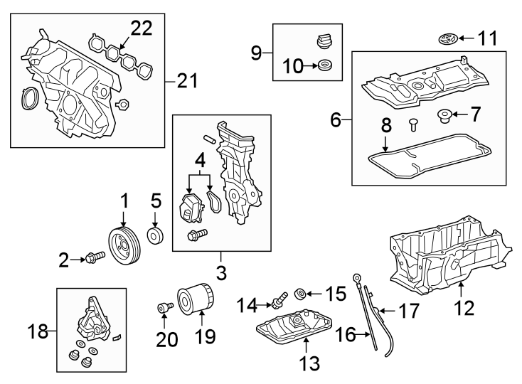 Diagram ENGINE / TRANSAXLE. ENGINE PARTS. for your 2023 Toyota Sienna  25th Anniversary Edition Mini Passenger Van 