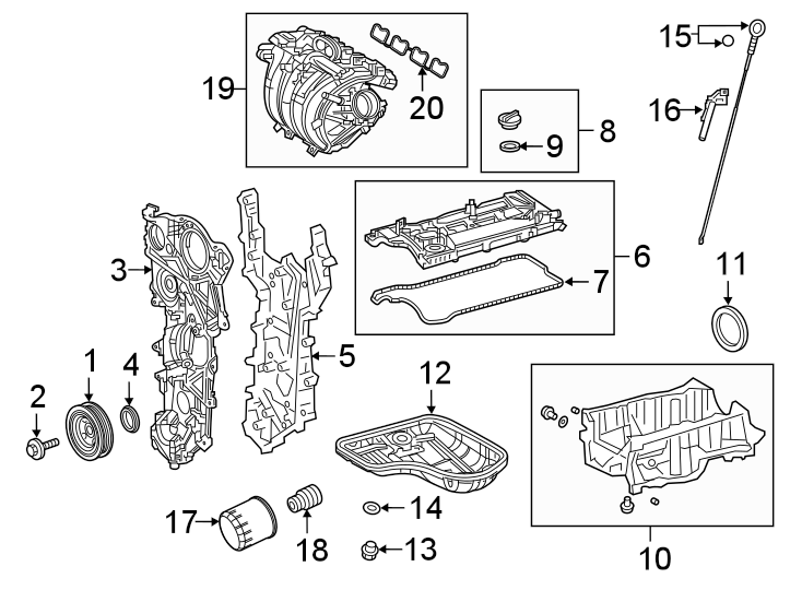 Diagram ENGINE / TRANSAXLE. ENGINE PARTS. for your 2020 Toyota Corolla   