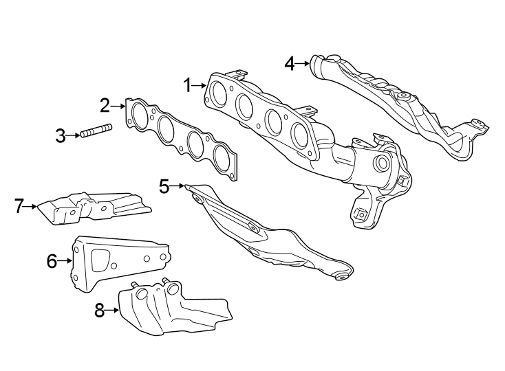 Diagram EXHAUST SYSTEM. EXHAUST MANIFOLD. for your 2002 Toyota 4Runner   