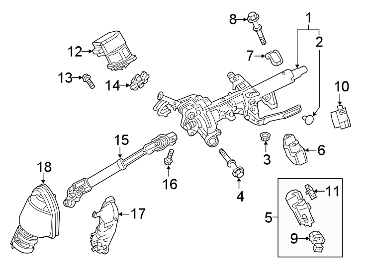 Diagram STEERING COLUMN ASSEMBLY. for your 2007 Toyota 4Runner   