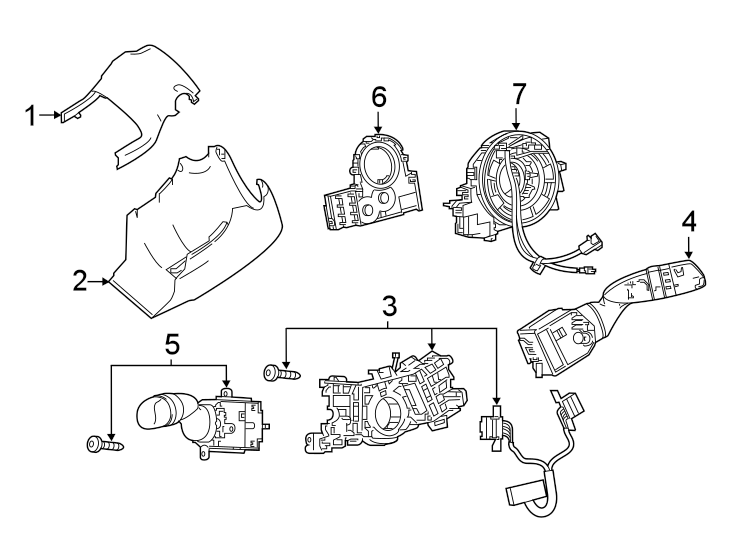 Diagram STEERING COLUMN. SHROUD. SWITCHES & LEVERS. for your 2014 Toyota Sequoia  Limited Sport Utility 