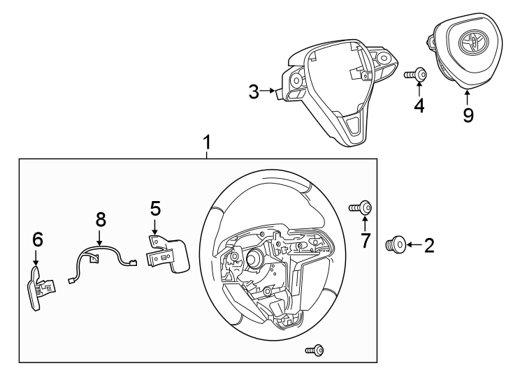 Diagram STEERING WHEEL & TRIM. for your 2010 Toyota Sequoia   