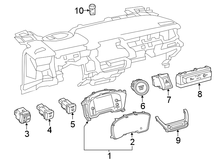 Diagram INSTRUMENT PANEL. CLUSTER & SWITCHES. for your 2011 Toyota RAV4 2.5L A/T FWD Limited Sport Utility 