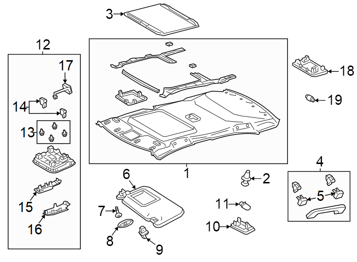 Diagram Interior trim. for your Toyota Corolla  