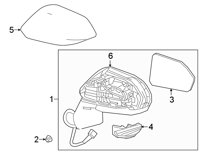 Diagram FRONT DOOR. OUTSIDE MIRRORS. for your 2000 Toyota Avalon   