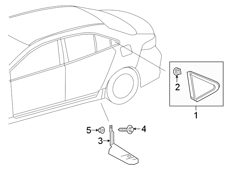 Diagram QUARTER PANEL. EXTERIOR TRIM. for your 2020 Toyota Corolla   